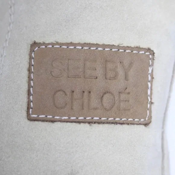 See by CHLOE Tan/Taupe Suede Hightops/ Sneakers/Booties- Awesome- size 6 - EU 36 - Picture 4 of 5